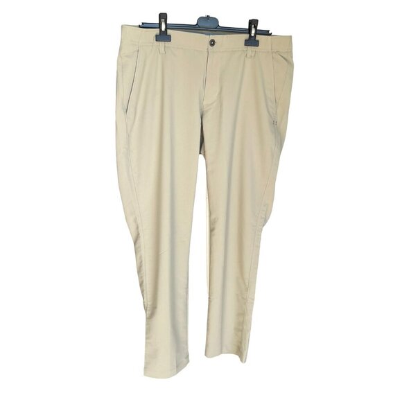 UNDER ARMOUR Beige Straight Leg Golf Pants, 38 x 30, 1342264, Women's XXL - Picture 1 of 13